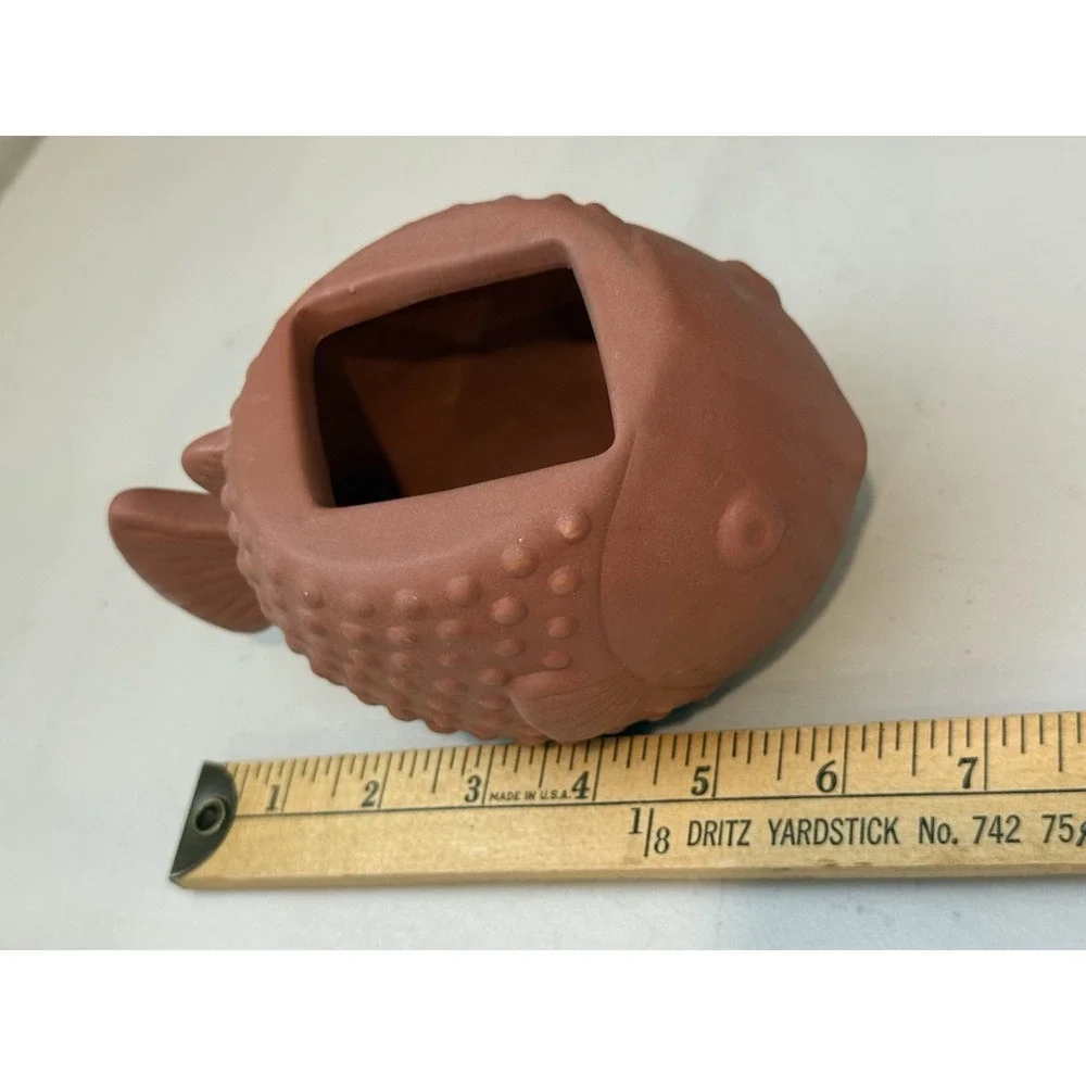 New Bath & Body Works Terra Cotta Puffer Fish Foam Soap Holder